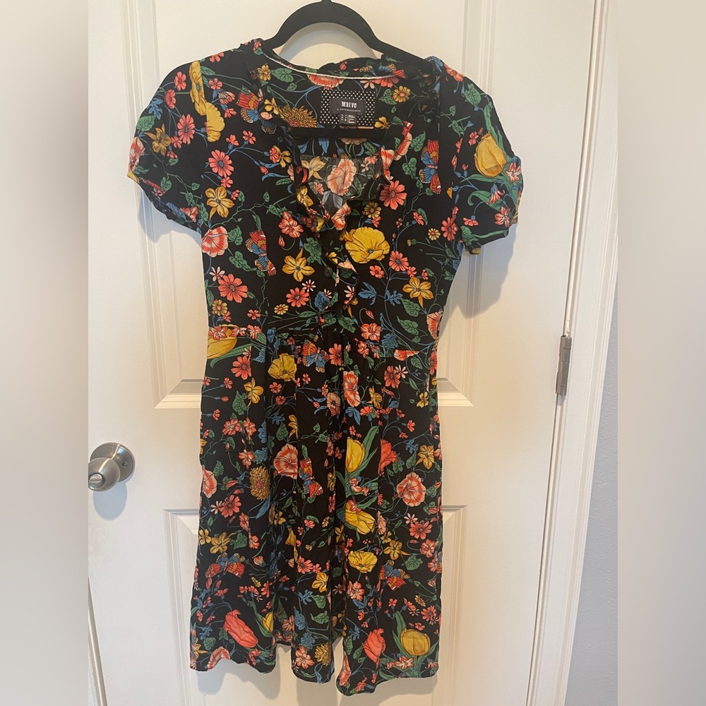 Anthropologie Puff Sleeve Midi Dress